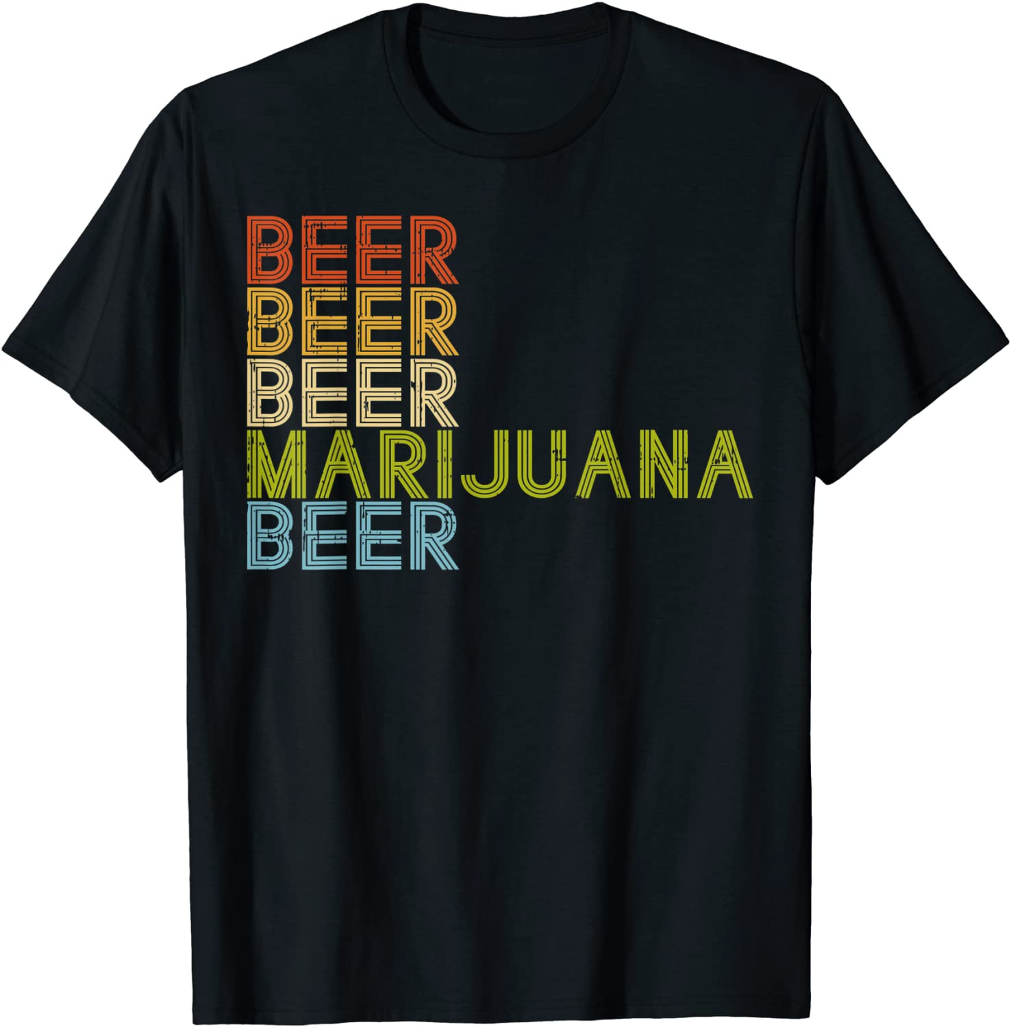 Beer Marijuana Drinking Retro Weed Cannabis 420 Stoner Gift T-Shirt