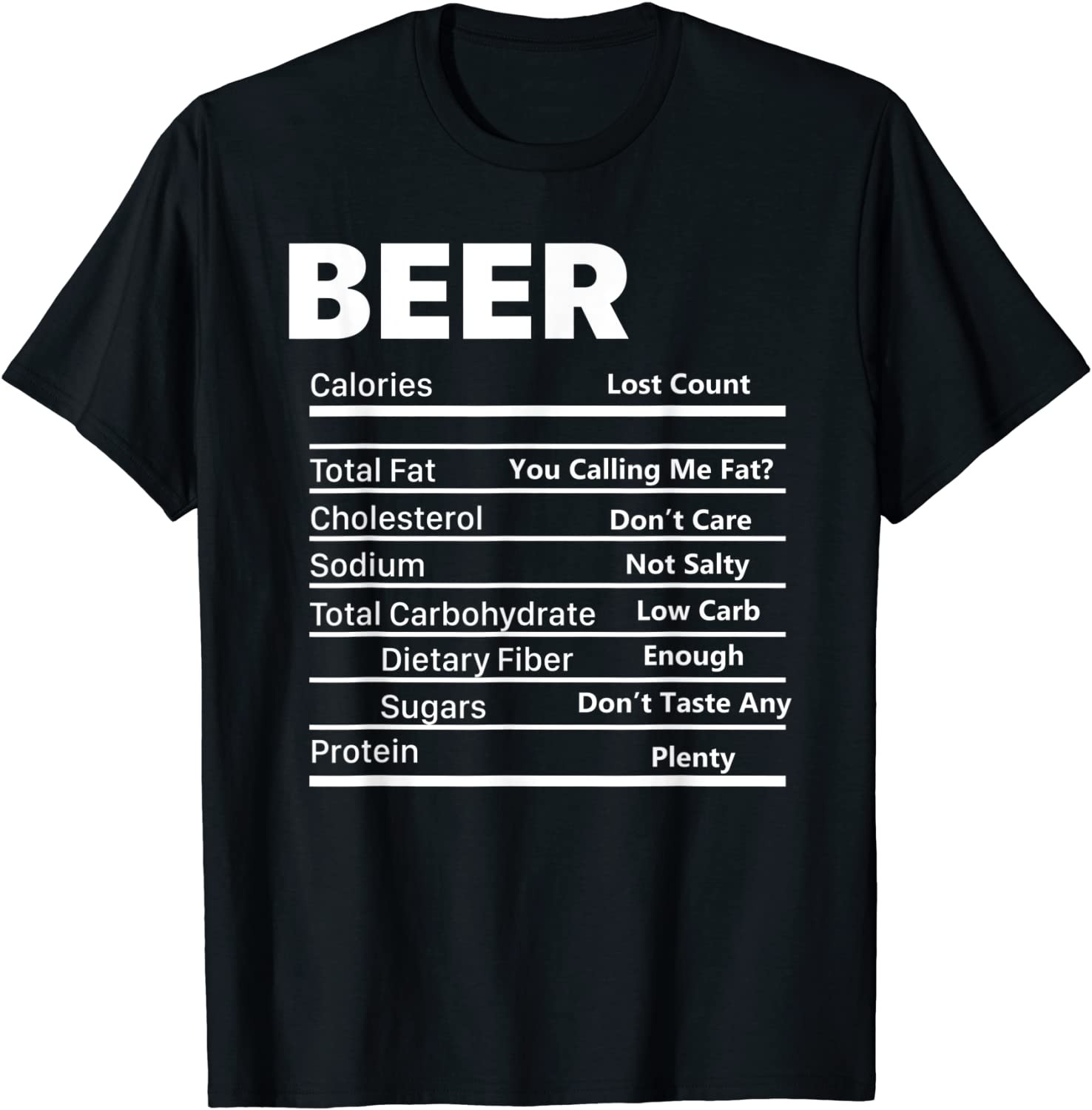 Beer Nutrition Label T-Shirt