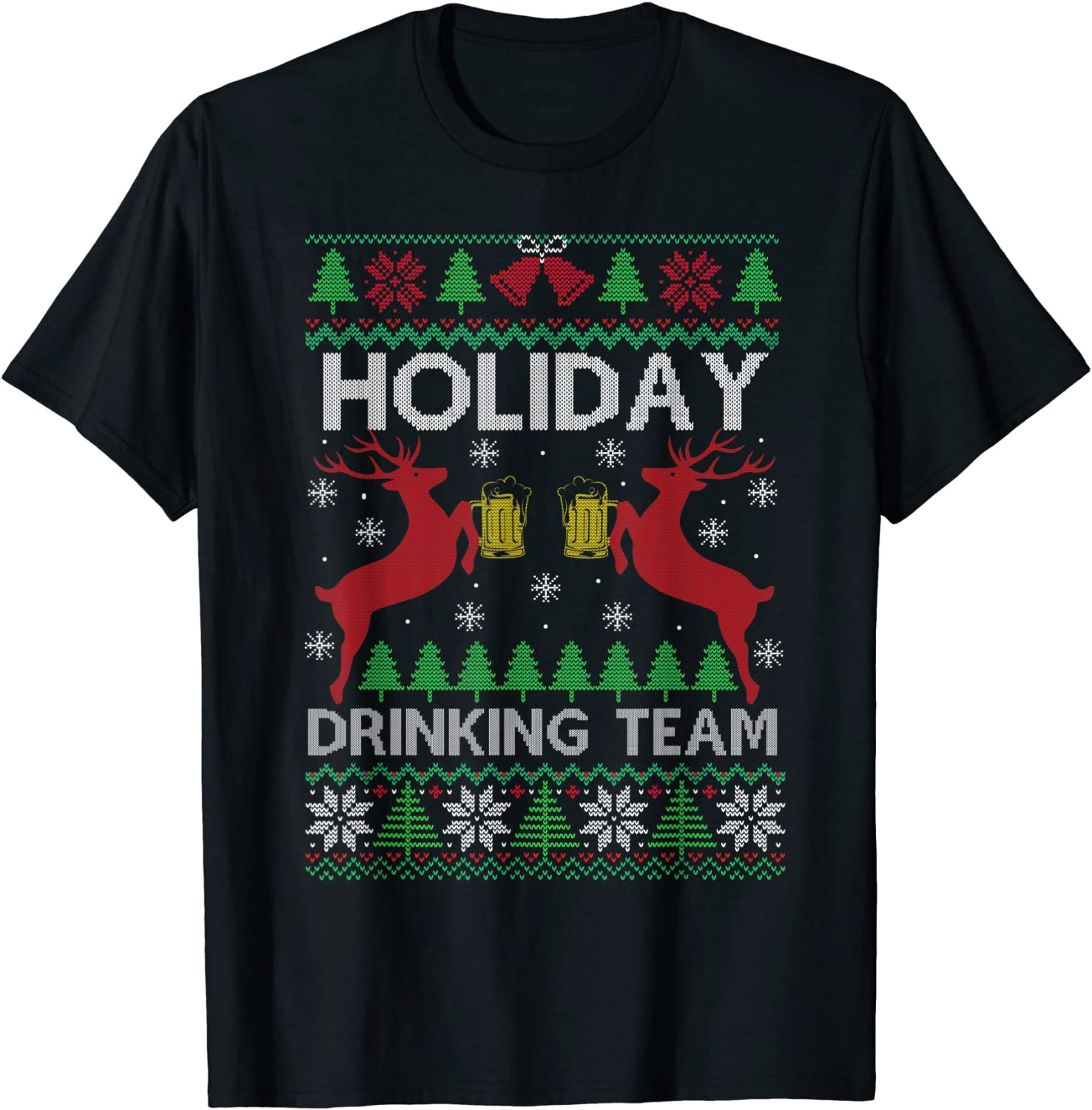 Beer Ugly Christmas  Holiday Drinking Team  T-Shirt