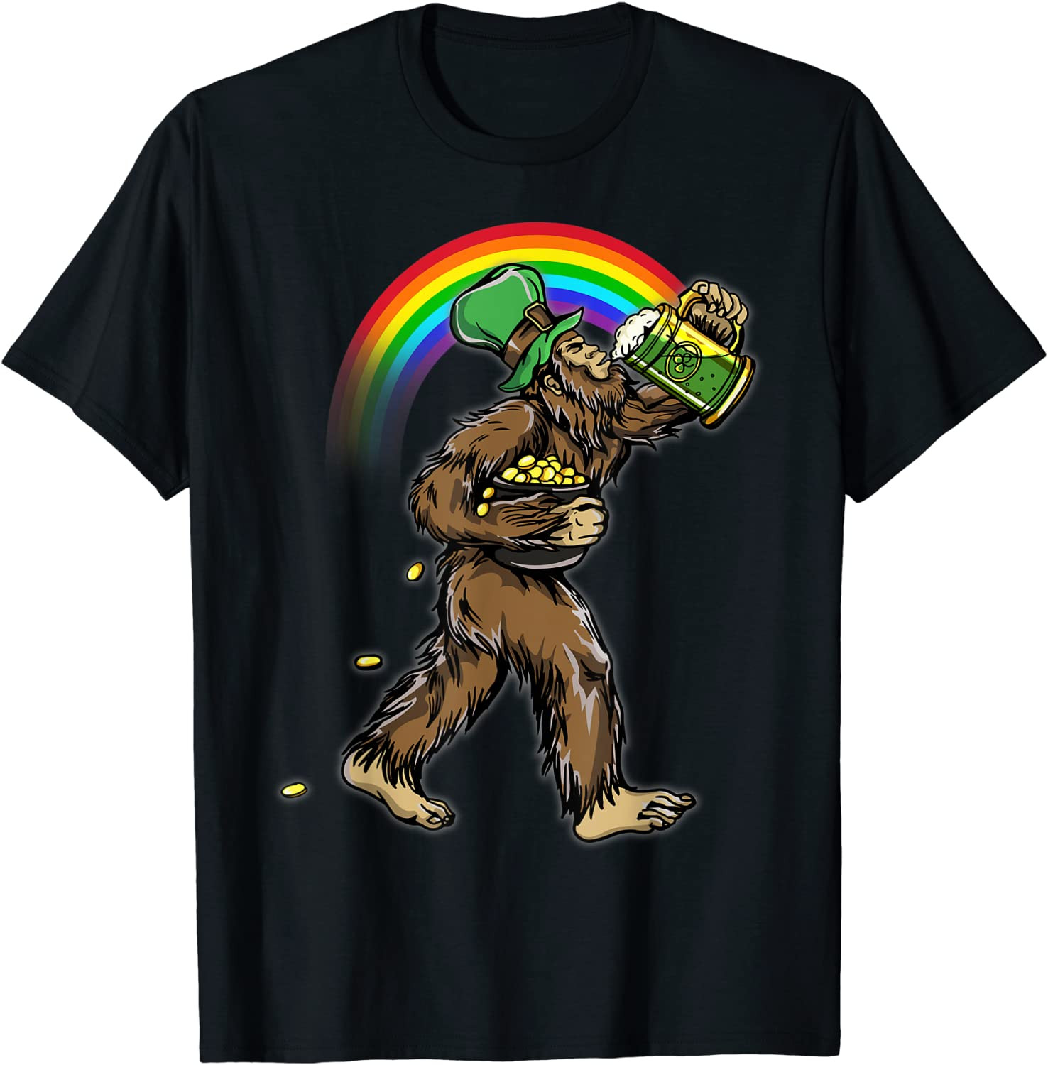 Bigfoot Leprechaun St. Patricks Day T-Shirt