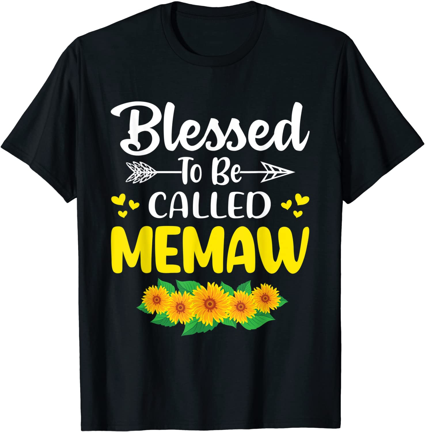 Blessed To Be Called Memaw Sunflowers Thanksgiving Christmas T-Shirt