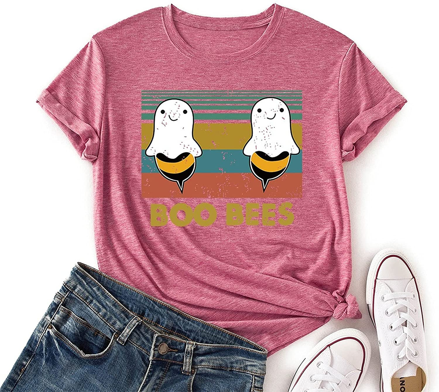 Boo Bees For Women Funny Halloween Ghost Gift Tshirt