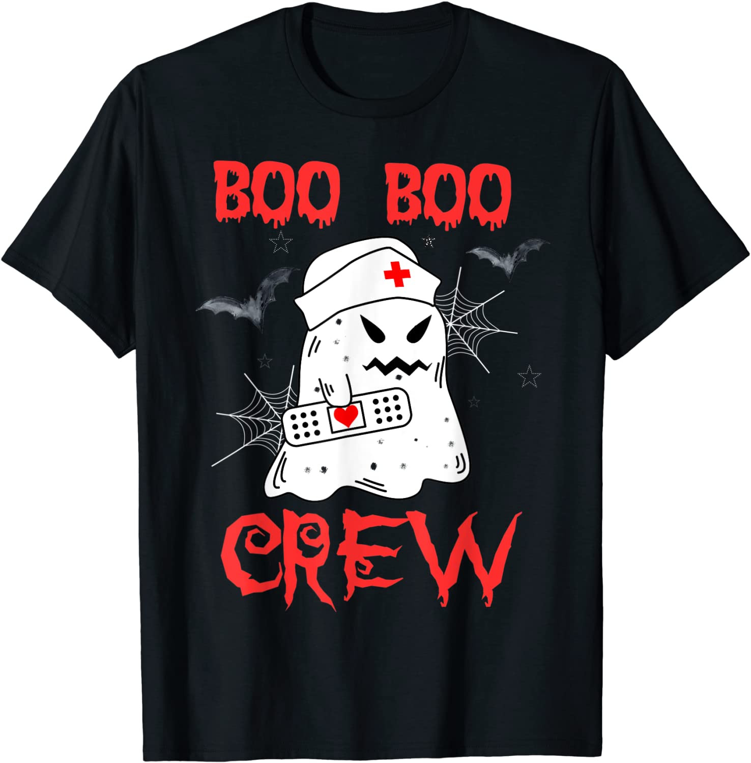 Boo Crew Nurse Ghost Paramedic Hospital Halloween Scary T-Shirt