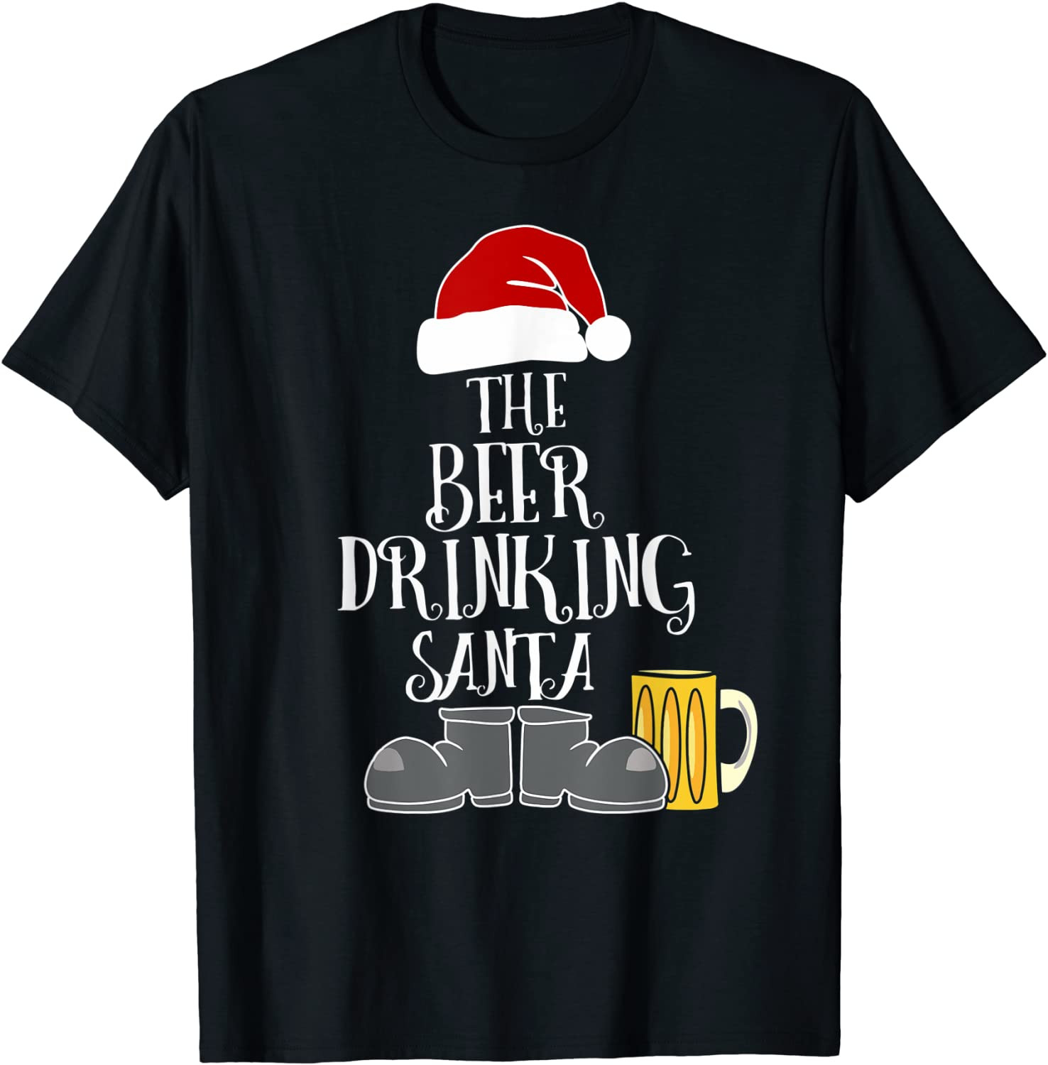 Christmas Santa Beer Drinking Santa Family Group Costume T-Shirt