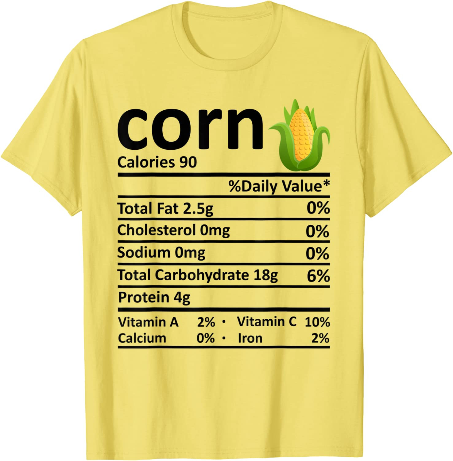 Corn Nutrition Food Facts Thanksgiving Costume Christmas T-Shirt