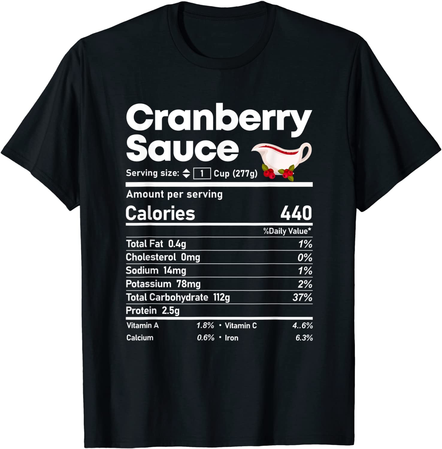 Cranberry Sauce Facts Thanksgiving Christmas Food T-Shirt