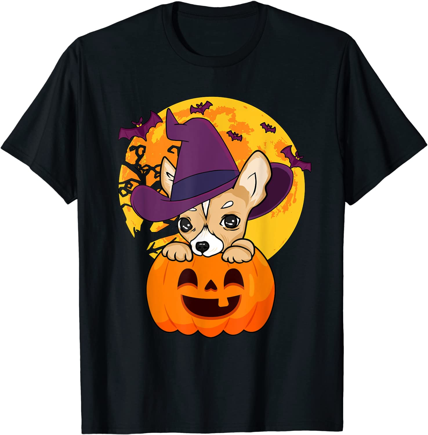 Cute Halloween Witchy Chihuahua Halloween T-Shirt