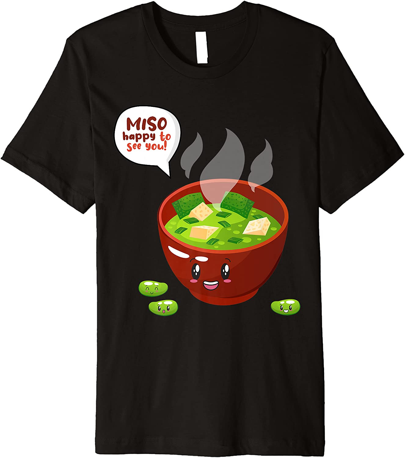 Cute Japanese Tofu Miso Happy To See You Valentine's Day Pun T-Shirt