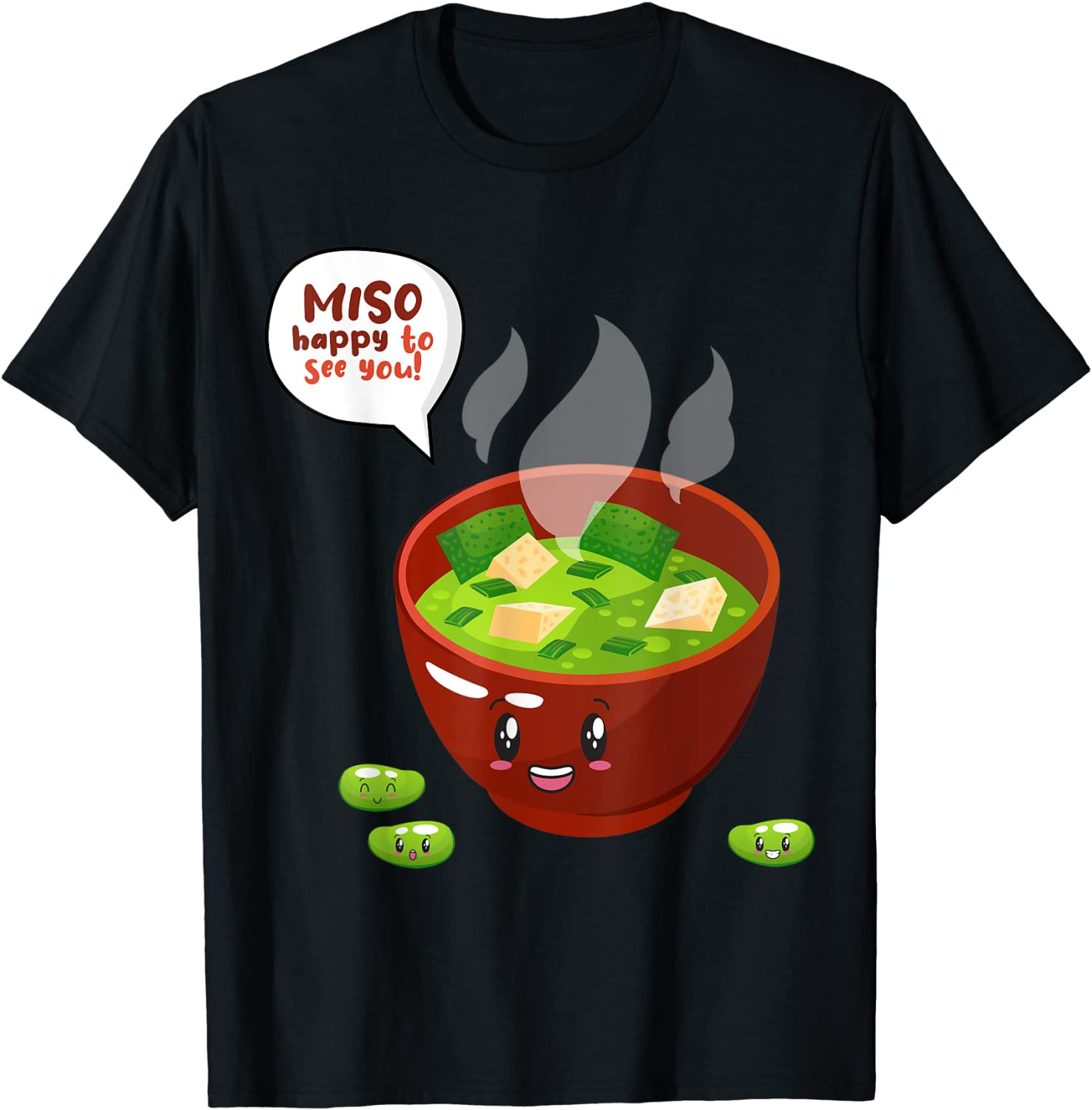 Cute Japanese Tofu Miso Happy To See You Valentine's Day Pun T-Shirt