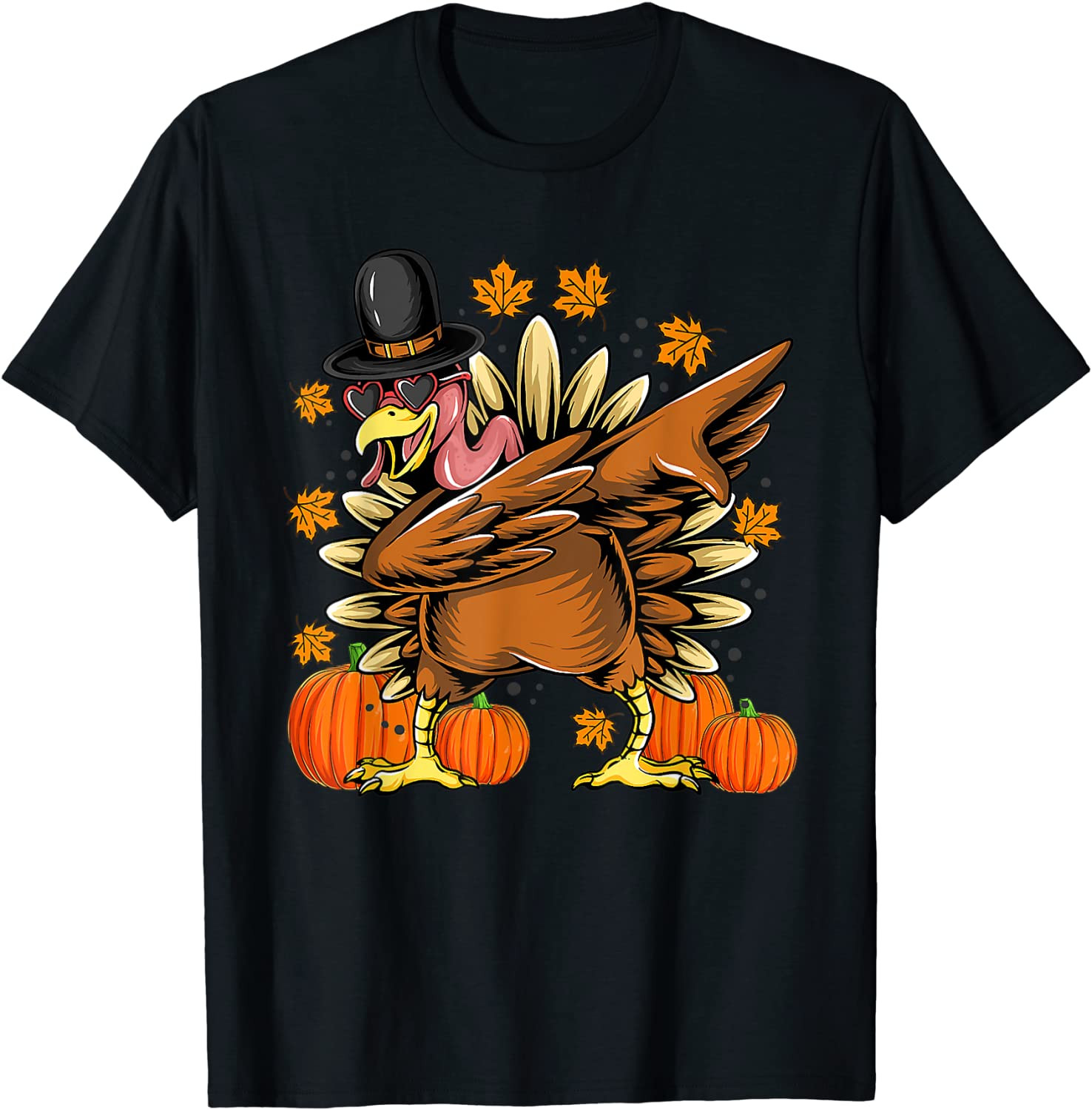 Dabbing Turkey Thanksgiving Day Gifts Pilgrim Boys Kids Men T-Shirt