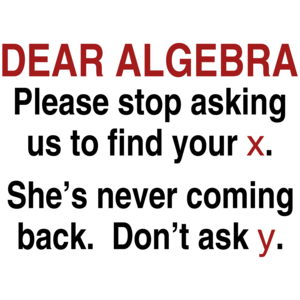 Dear Algebra... 