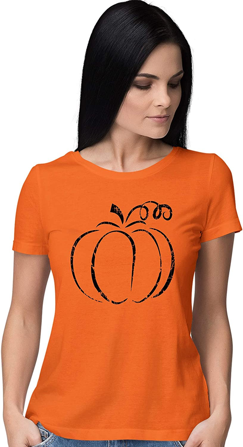 Distressed Pumpkin Fall Halloween Fashion T-Shirt