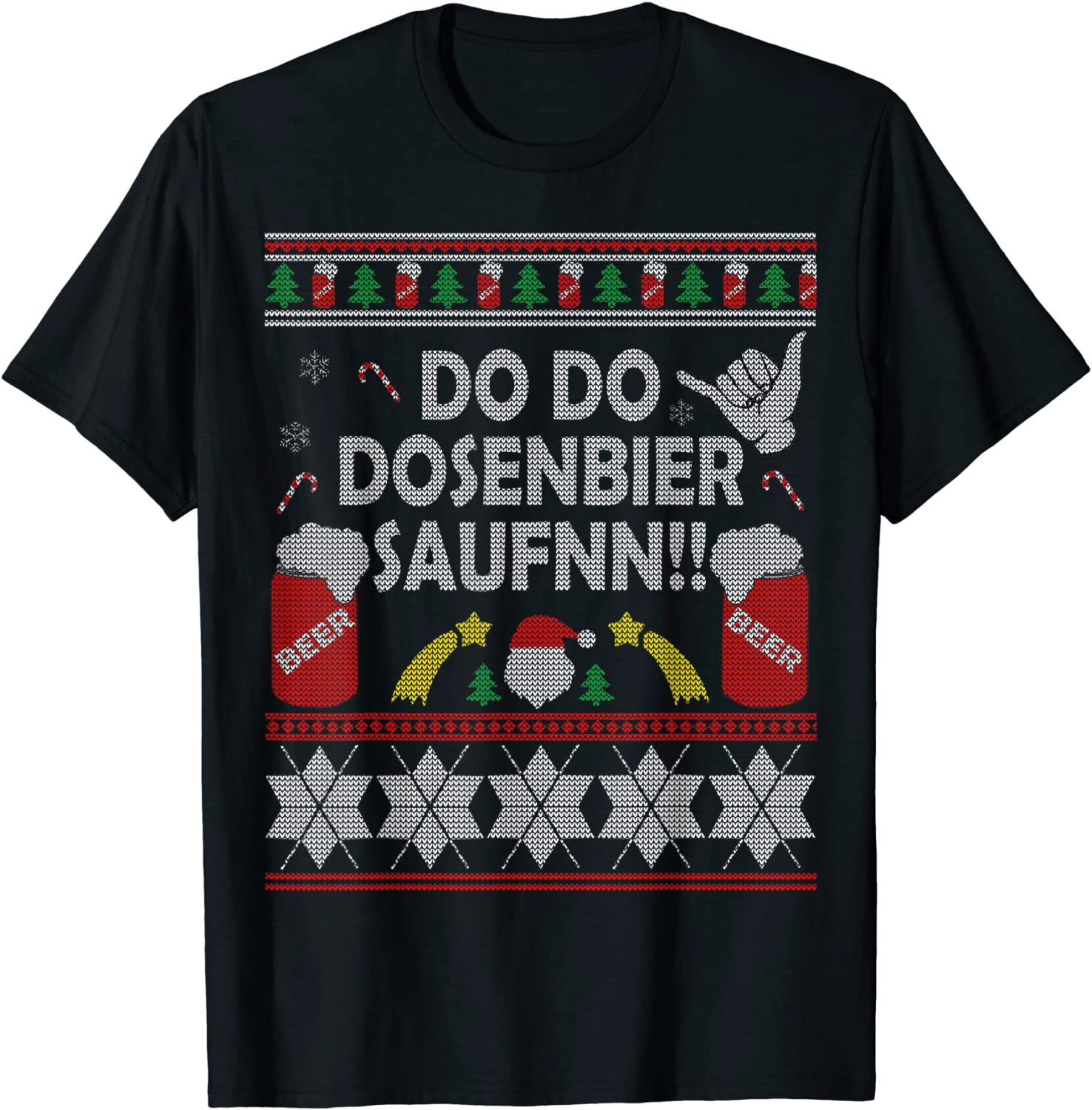 Do Do Do Tin Beer Drinking Ugly Christmas  Gift Idea T-Shirt