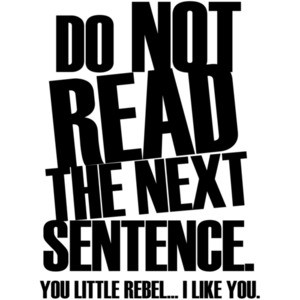 Do Not Read This!  You Rebel.