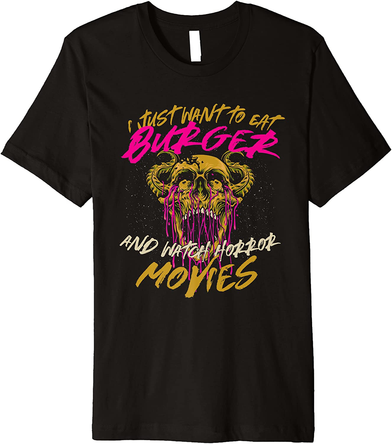 Eat Burger And Watch Horror Movies Comfort Food Hamburger T-Shirt