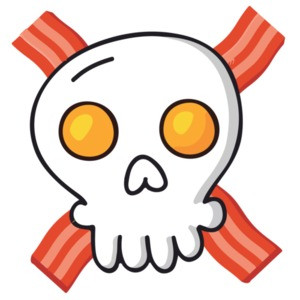 Eggs and bacon - skull and crossbones - funny breakfast