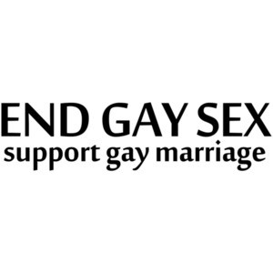 End Gay Sex, Support Gay Marriage