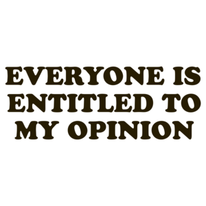 Everyone Is Entitled To My Opinion