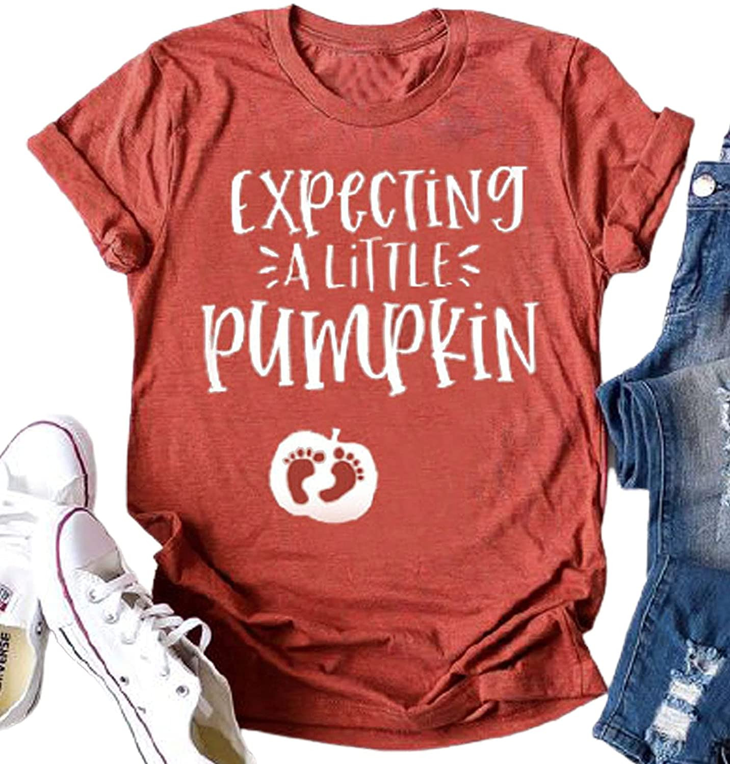 Expecting A Little Pumpkin Pregnancy Halloween  T-Shirt