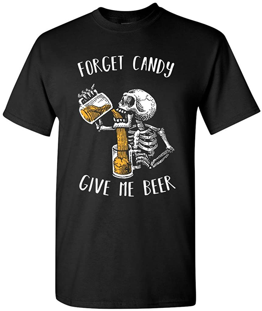 Forget Candy Give Me Beer Skeleton Halloween T-Shirt