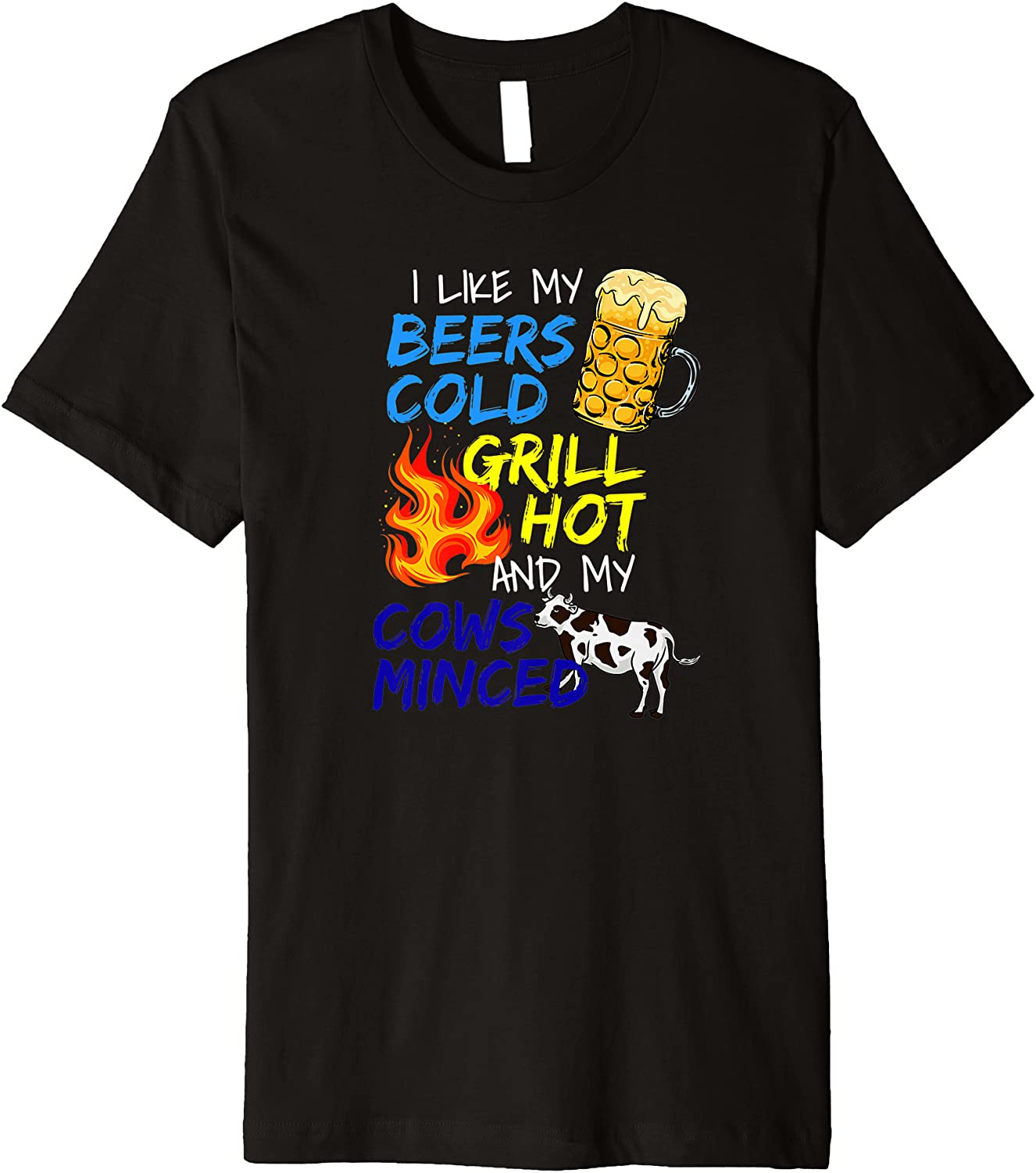 Funny Beer Lover Grillmaster Meat Grilling BBQ Minced Beef T-Shirt