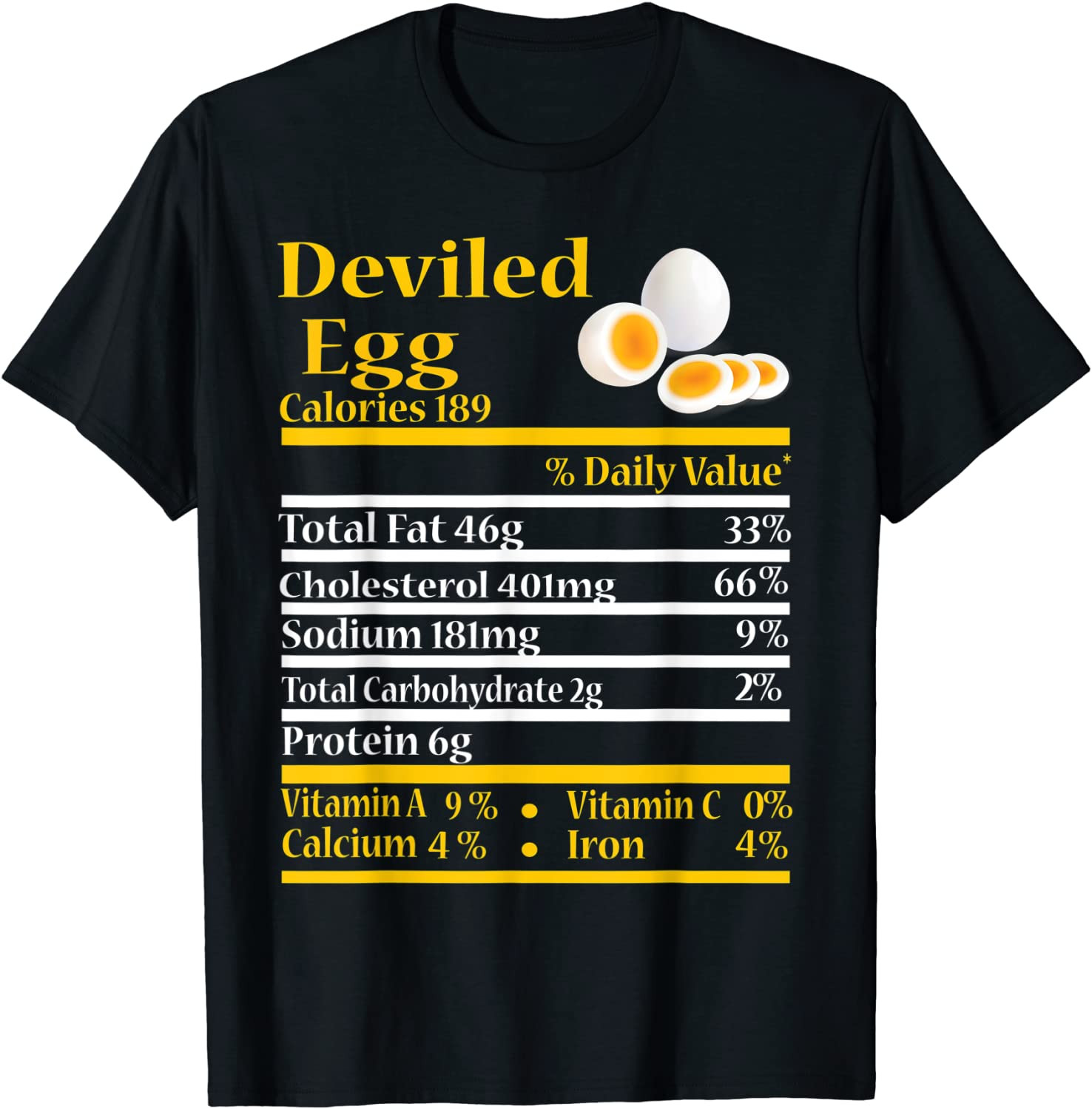 Funny Deviled Egg Nutrition Fact Gift Thanksgiving Christmas T-Shirt