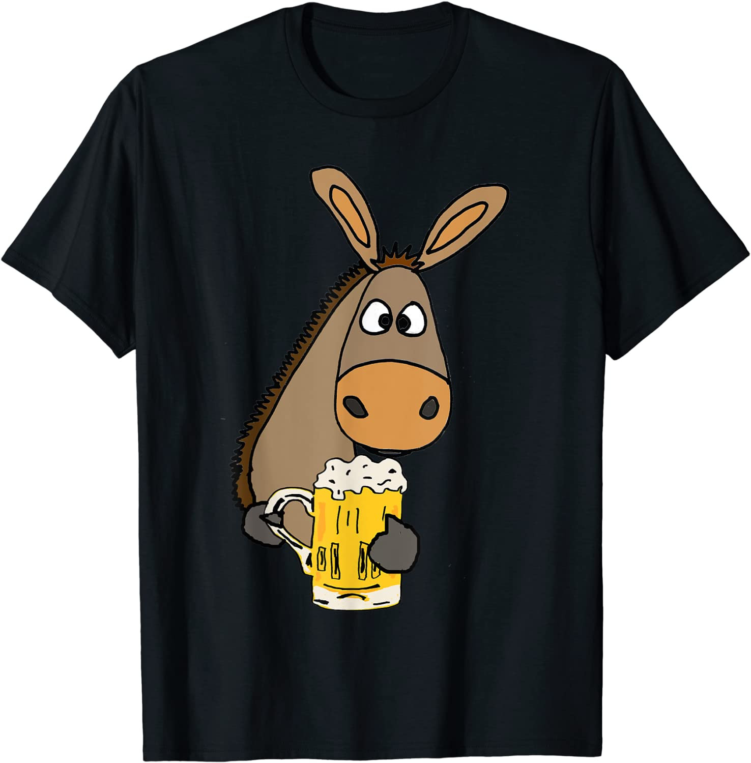 Funny Donkey Drinking Beer T-Shirt