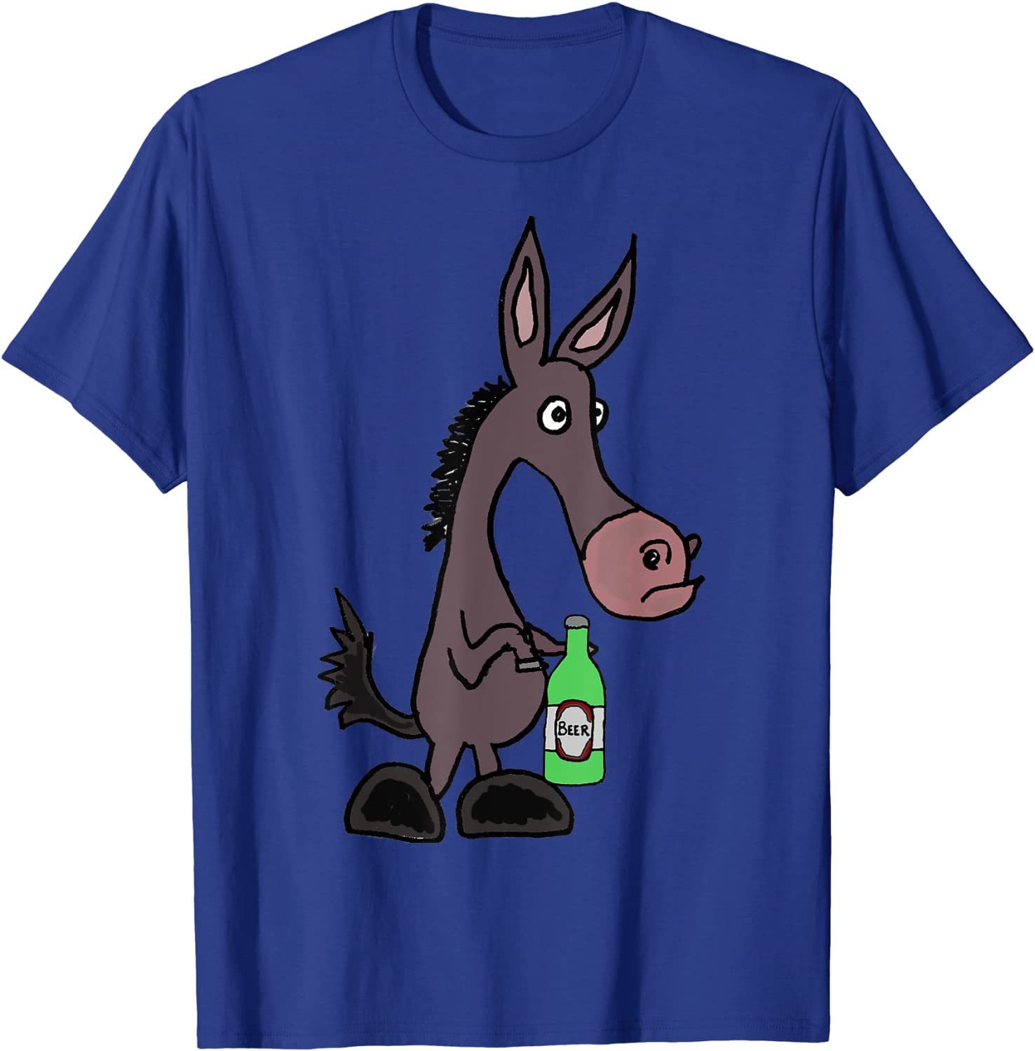 Funny Grumpy Donkey Drinking Beer T-Shirt