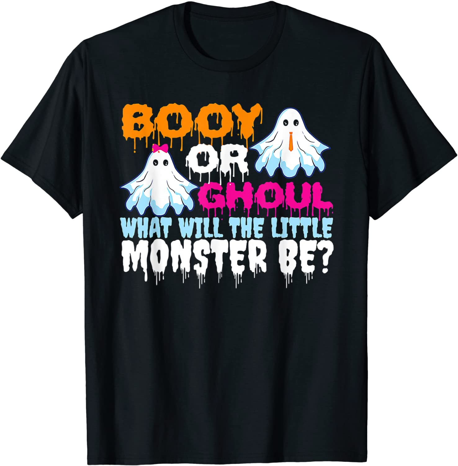 Funny Halloween Booy Or Ghoul Ghost Monster Gender Reveal T-Shirt