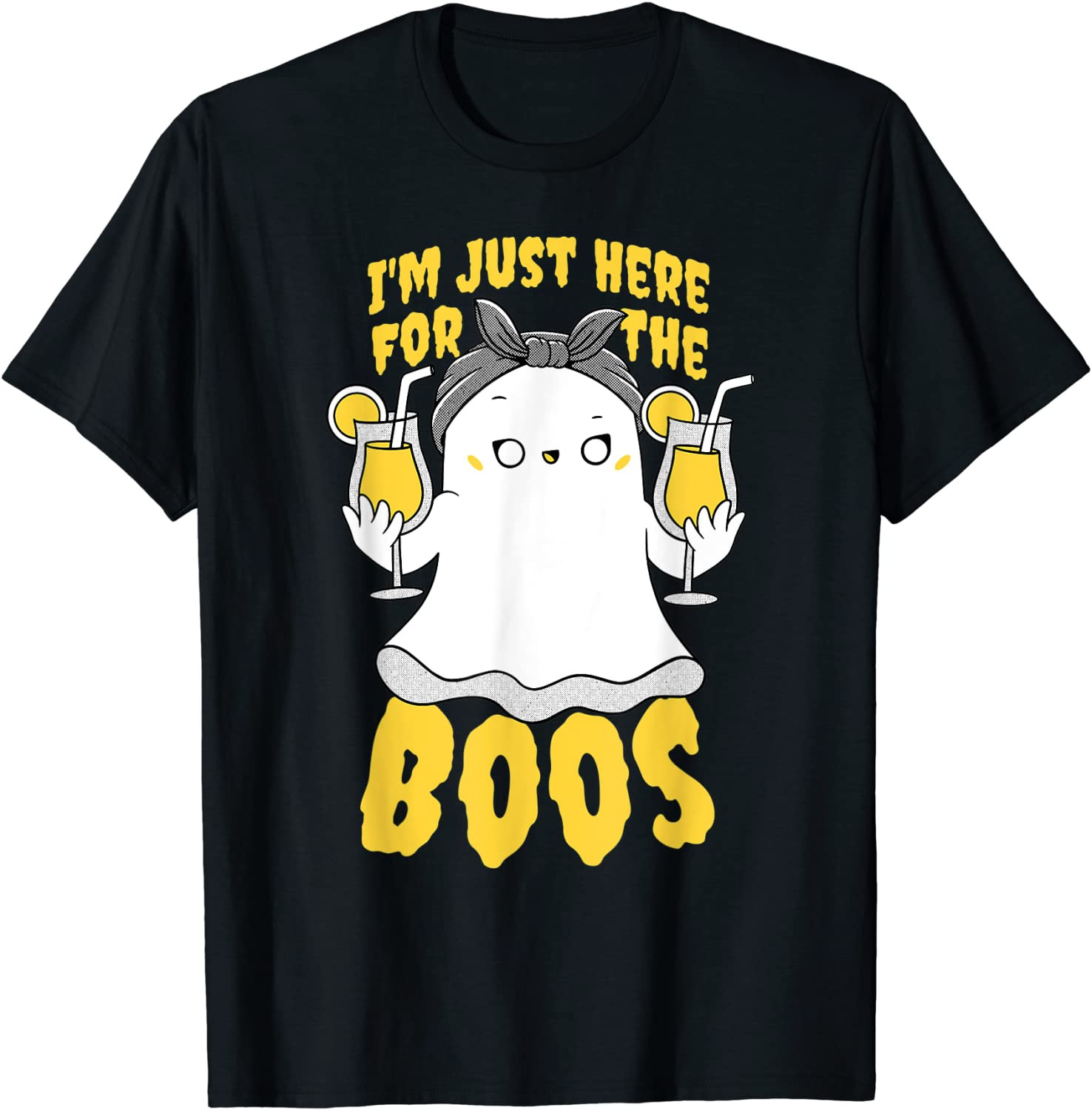 Funny Halloween Ghost I'm Just Here For The Boos Costume T-Shirt