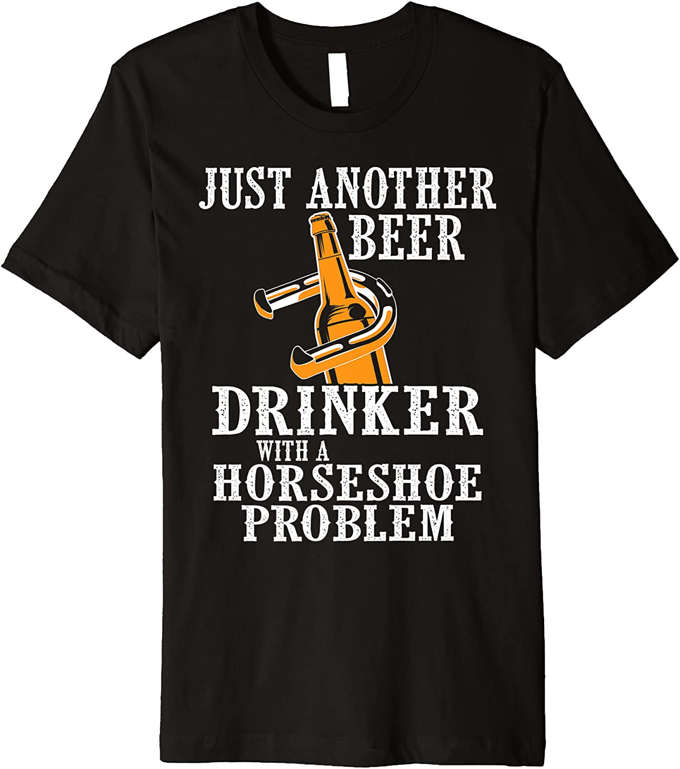 Funny Horseshoe Gift Cool Beer Drinker Shoe Pitching Sport T-Shirt