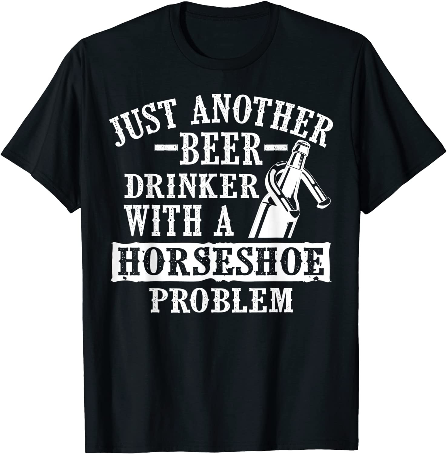 Funny Horseshoe Gift Cool Beer Drinker Shoe Pitching Sport T-Shirt