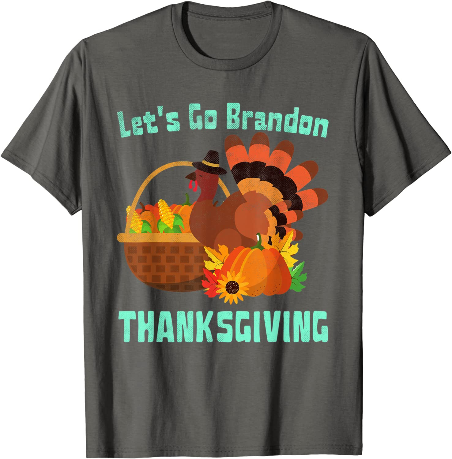 Funny Let's Go-Brandon Meme Thanksgiving Turkey Distressed T-Shirt