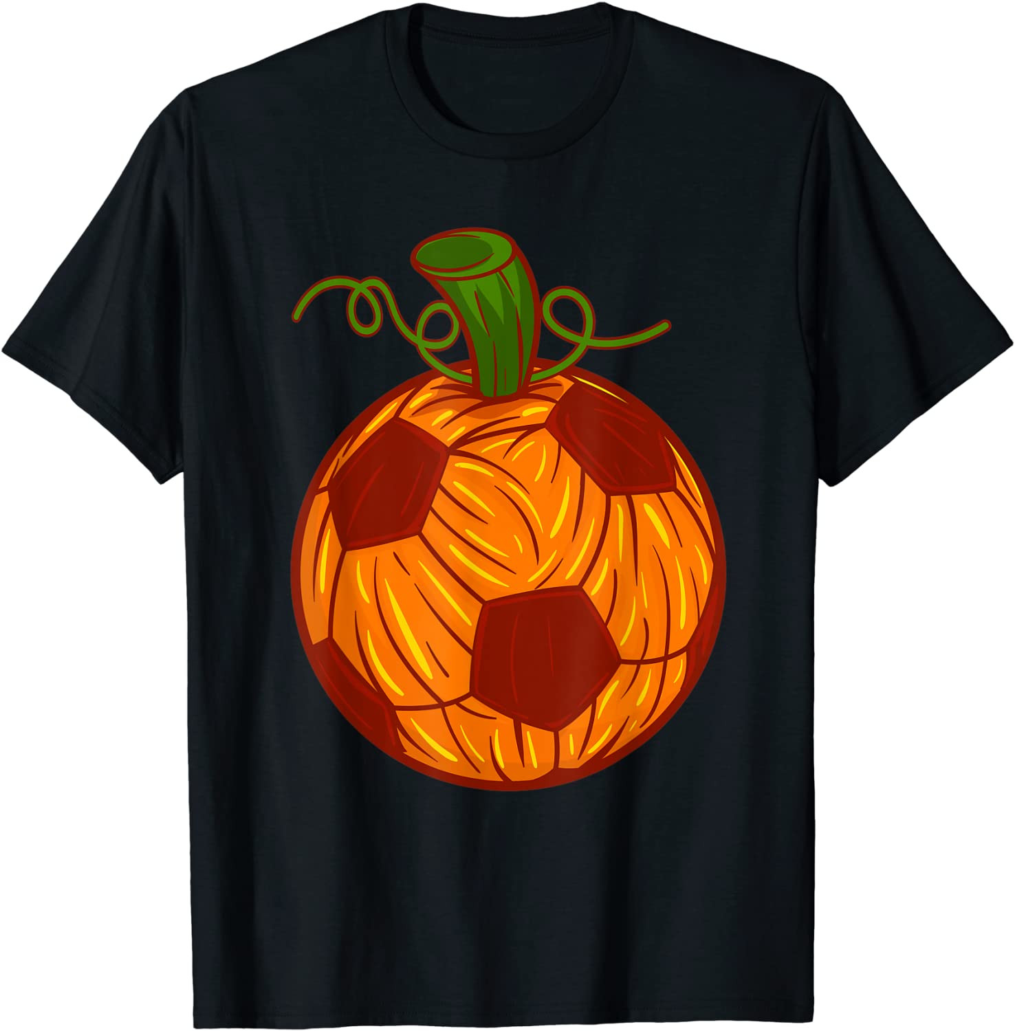 Funny Pumpkin Soccer Ball Halloween Boys Girls T-Shirt