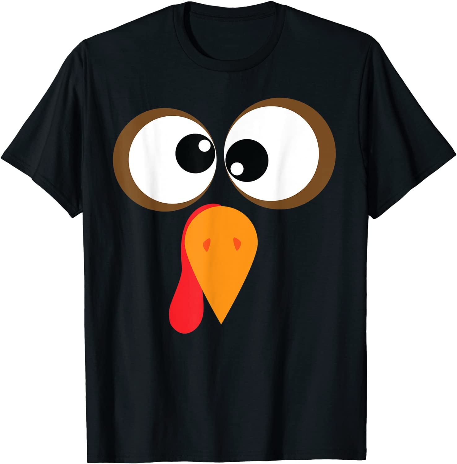 Funny Turkey Family Thanksgiving Turkey Face Friendsgiving T-Shirt