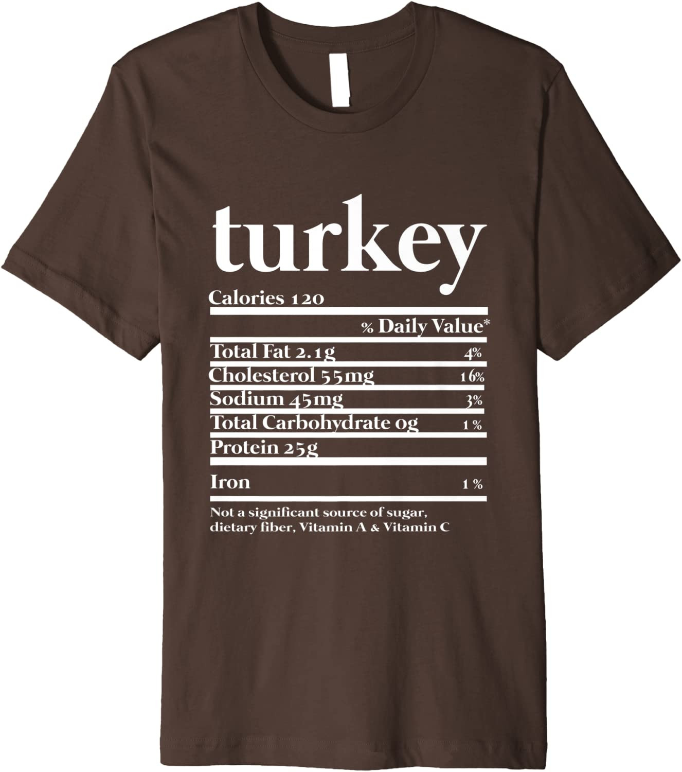 Funny Turkey Nutrition Fact For Thanksgiving Family T-Shirt