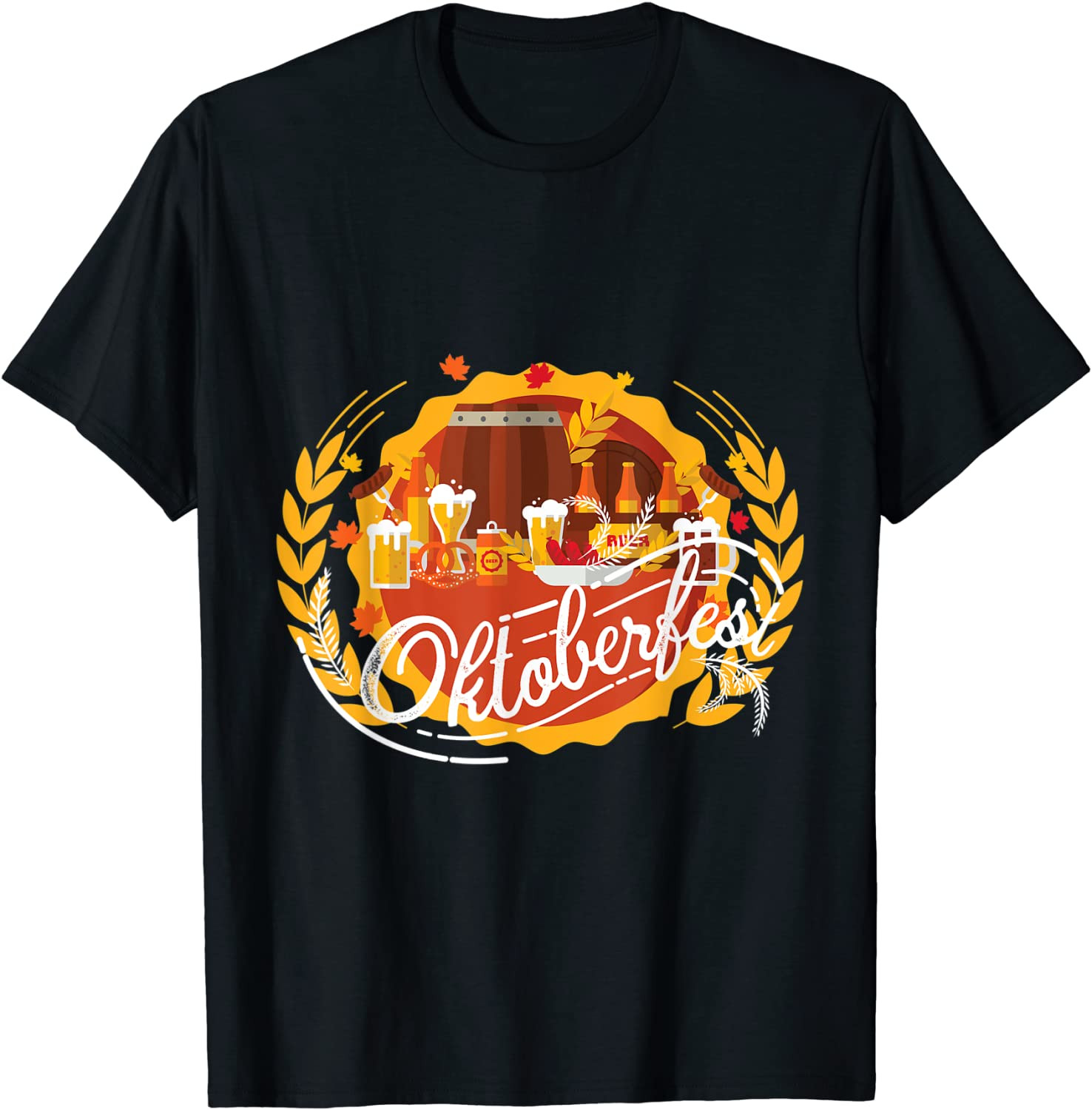 German Oktoberfest Beer Sausage Pretzel Festival Drinking T-Shirt