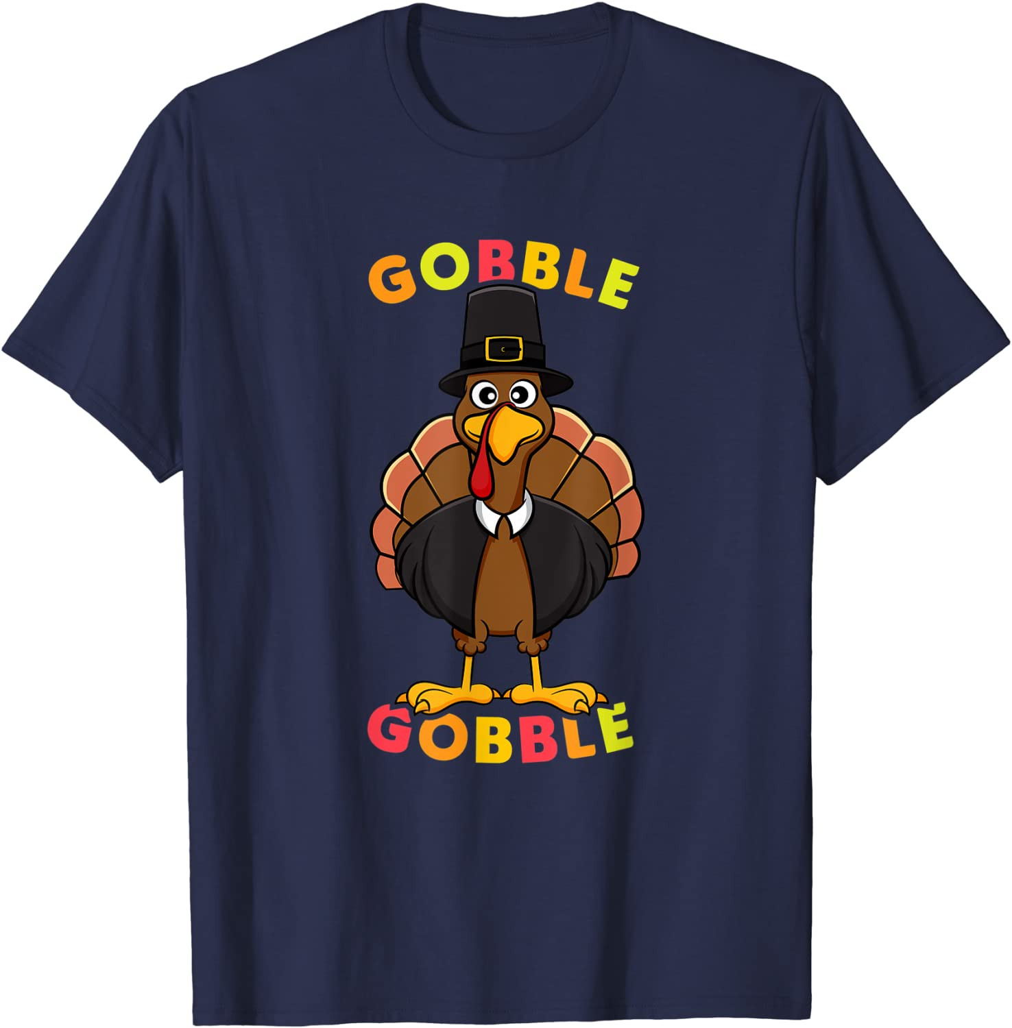 Gobble Gobble Turkey Pilgrim Cute Thanksgiving T-Shirt