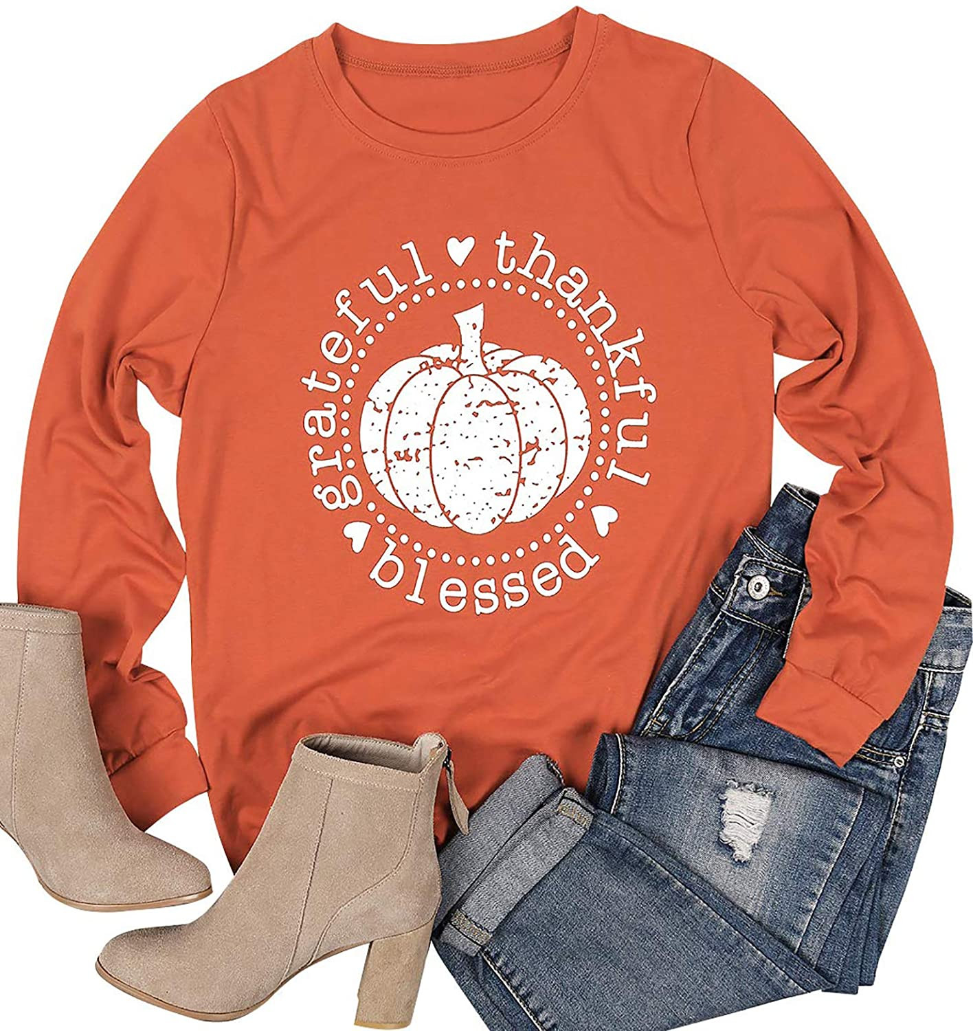 Grateful Thankful Blessed Thanksgiving T-Shirt