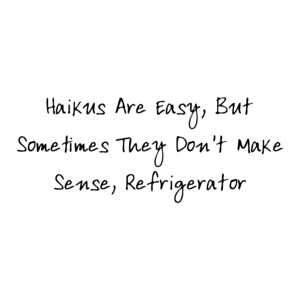 Haikus Are Easy, But Sometimes They Don't Make Sense, Refrigerator