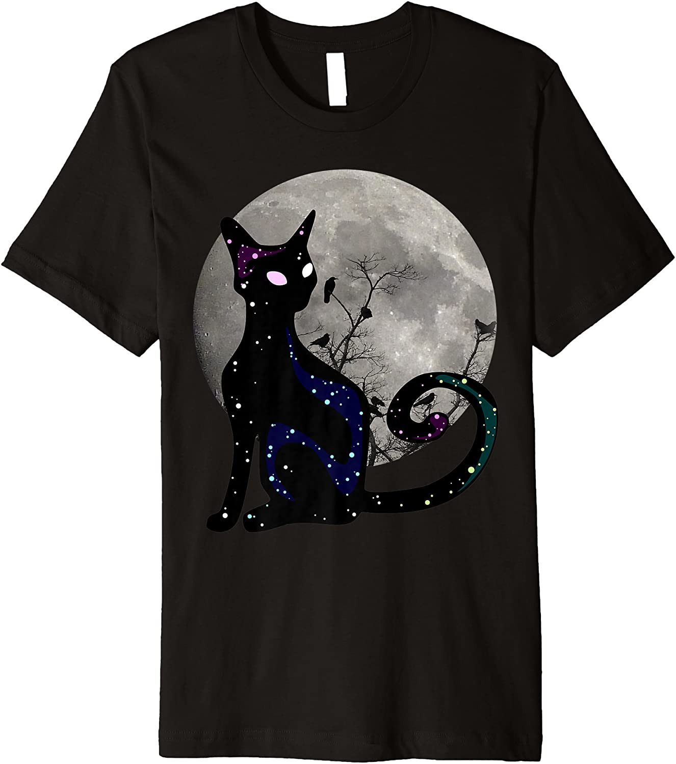 Halloween Cat Scary Black Cat Gothic Looking Halloween Cat T-Shirt