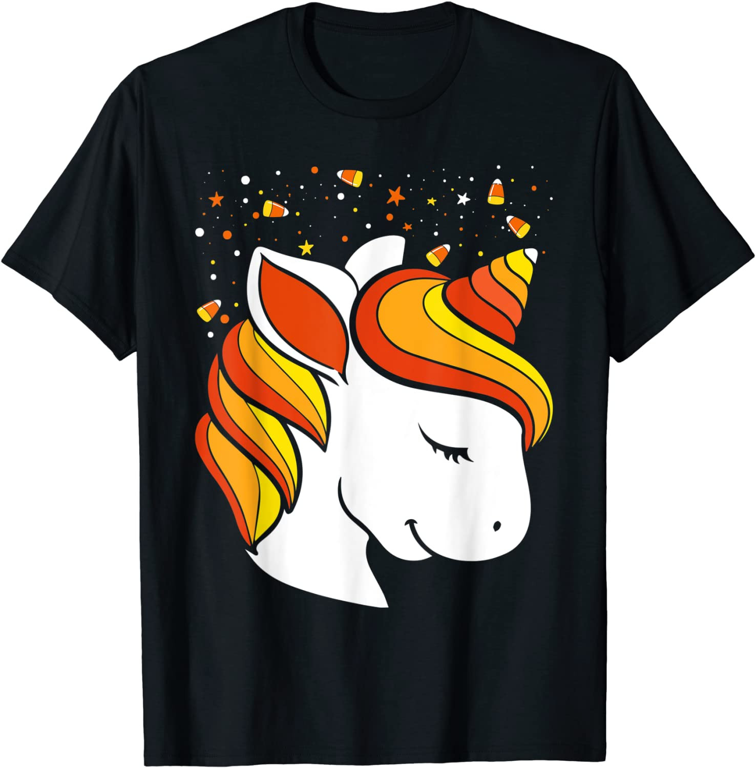 Halloween Cute Unicorn Candy Corn Girls Costume T-Shirt