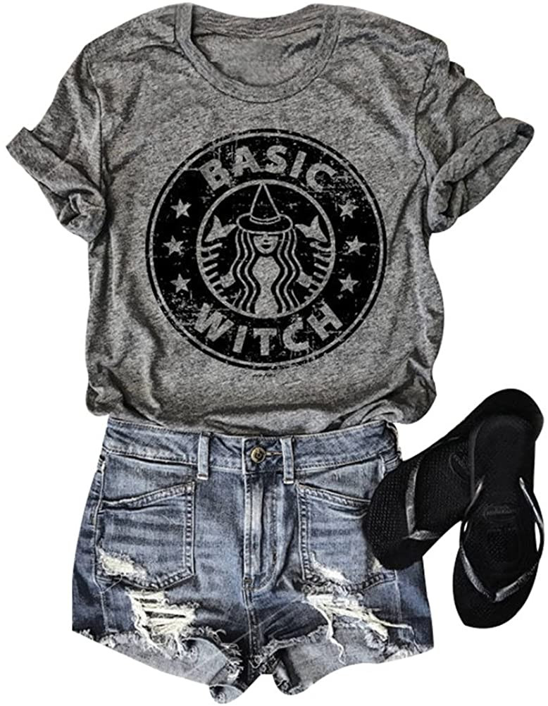 Halloween For Women Funny Basic Witch Tops Fall Hocus T-Shirt