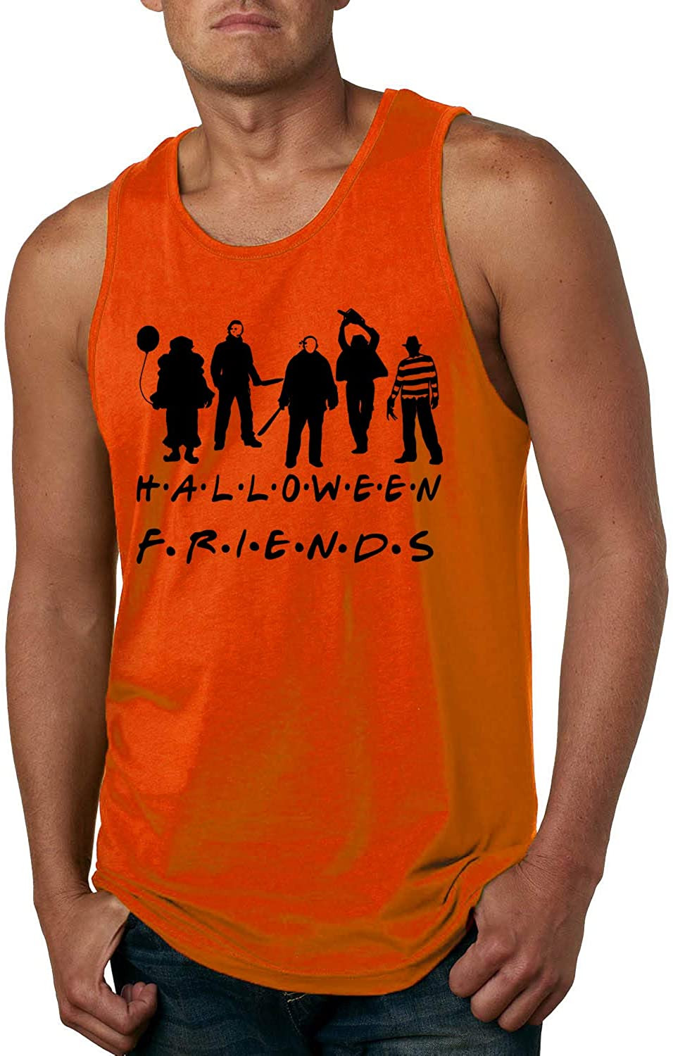 Halloween Horror Party Friends Orange Halloween T-Shirt