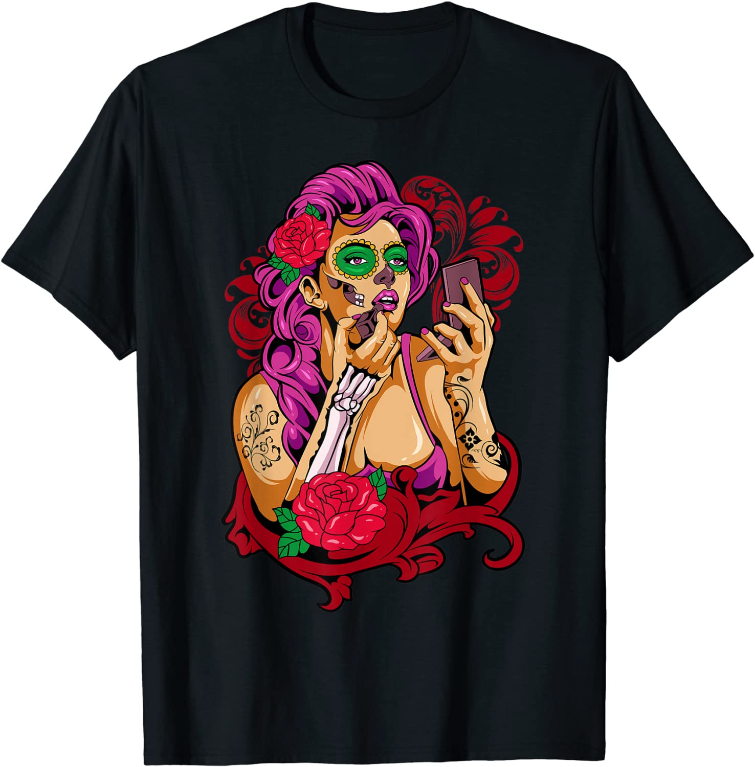 Halloween La Calavera Catrina Mexico Candy Sugar Skull Girl T-Shirt