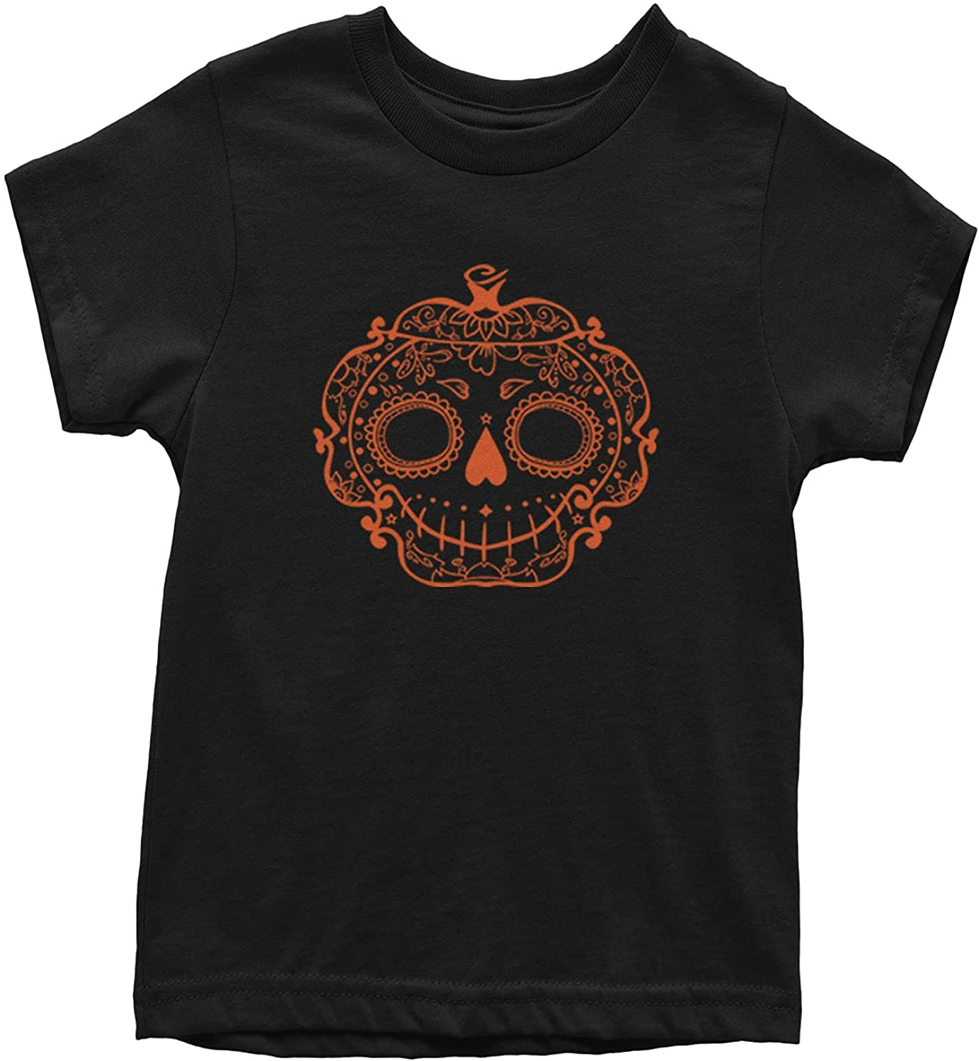 Halloween Sugar Skull Pumpkin Head T-Shirt