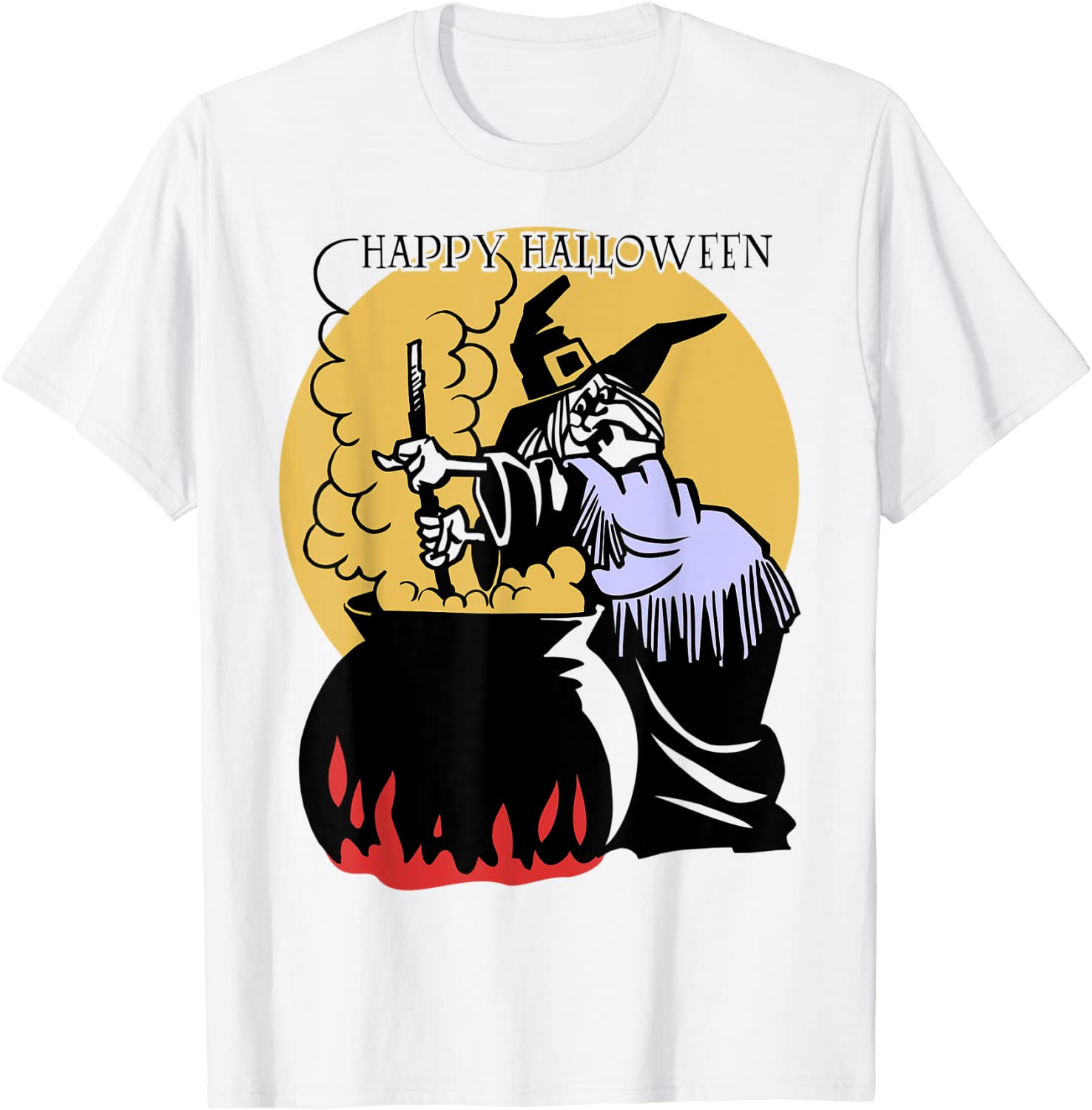 Happy Halloween Spooky Witch And Cauldron Costume T-Shirt