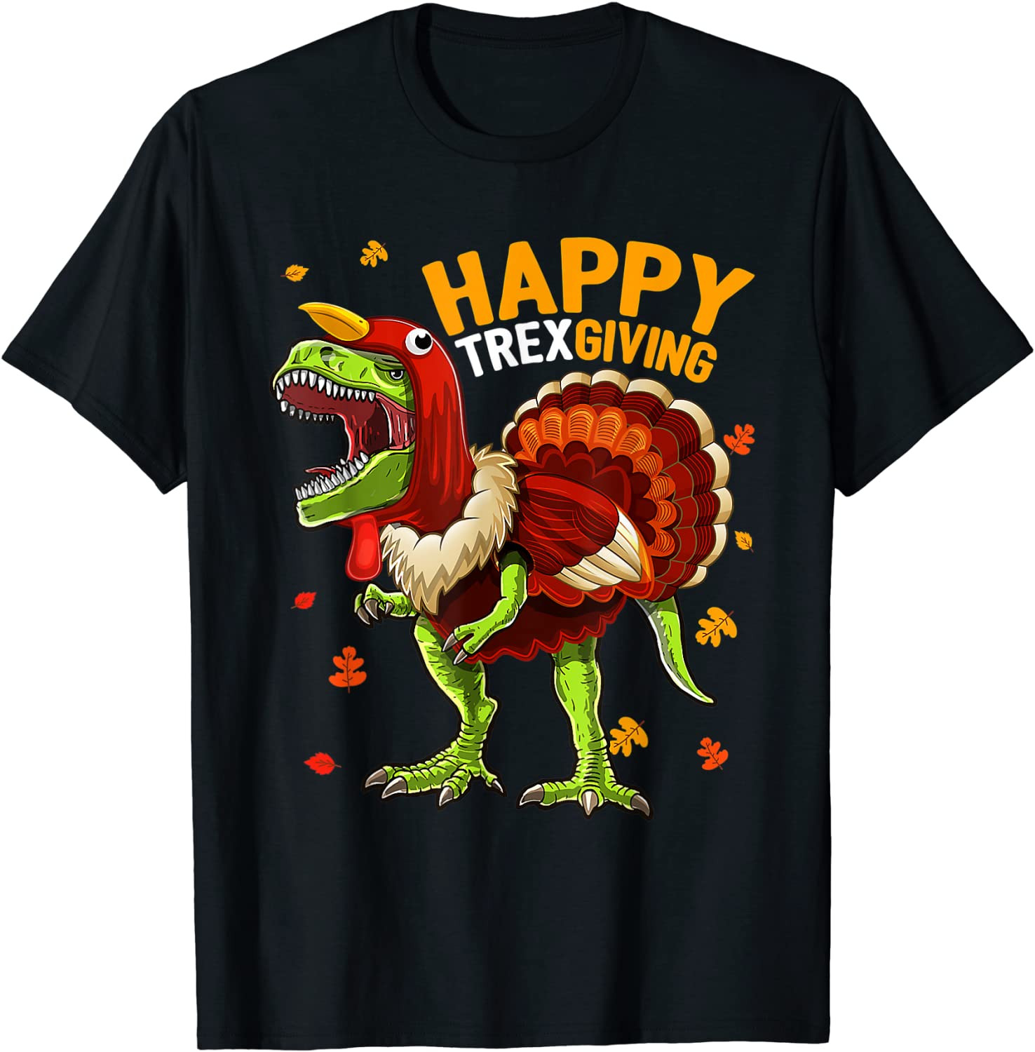 Happy Thanksgiving T Rex Dinosaur Turkey Costume Boys T-Shirt