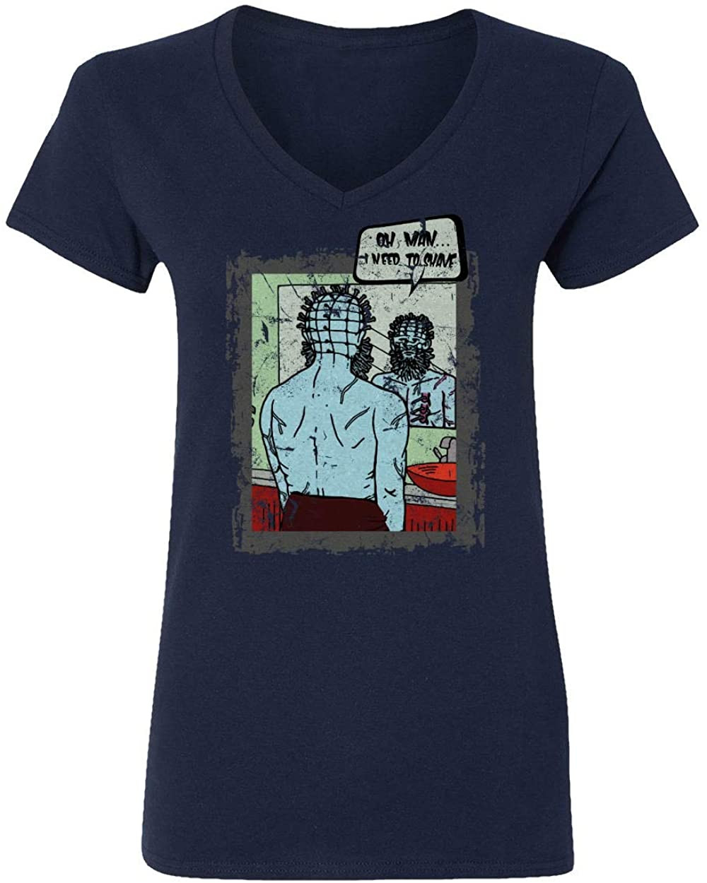 Hellraiser Pinhead Halloween Horror Womens Vneck T-Shirt