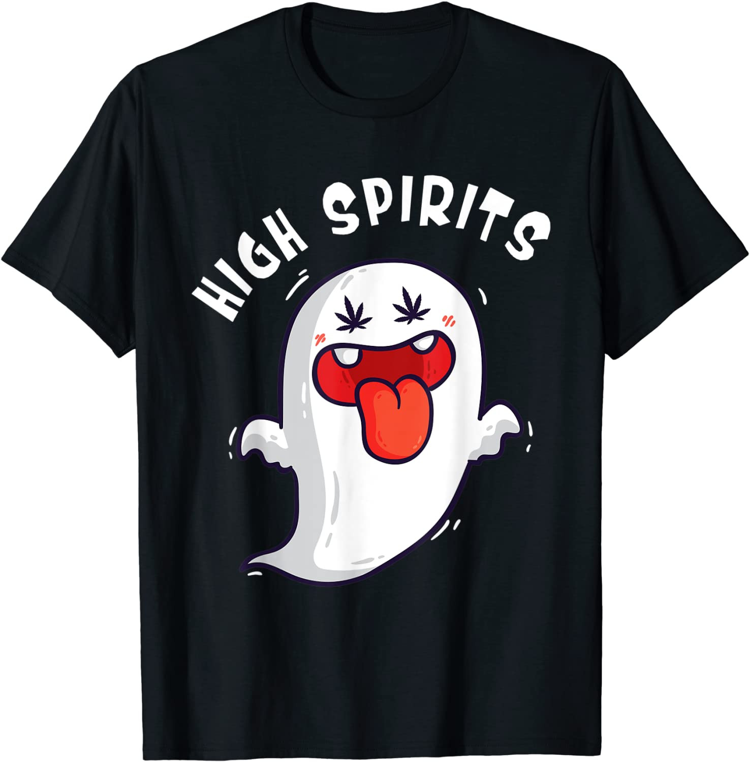 High Spirits Halloween Weed Cute Ghost Kawaii Stoner Costume T-Shirt